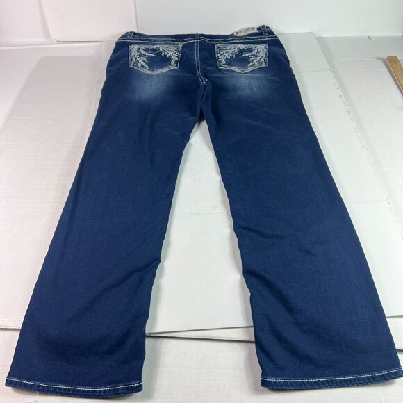 Grace In LA Jeans Women Plus 42x31* P Straight High Rise Blue Faded Denim Tag 22 - Picture 9 of 16